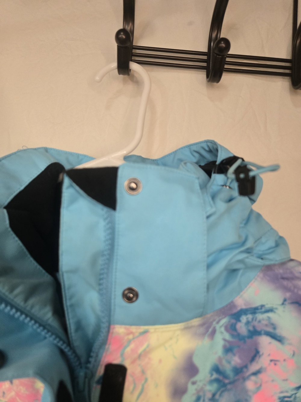 Women's Multicolor Hooded Ski Jacket L Augh So Amazing - Picture 5 of 16